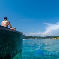 Swimming at the blue lagoon, Croatia